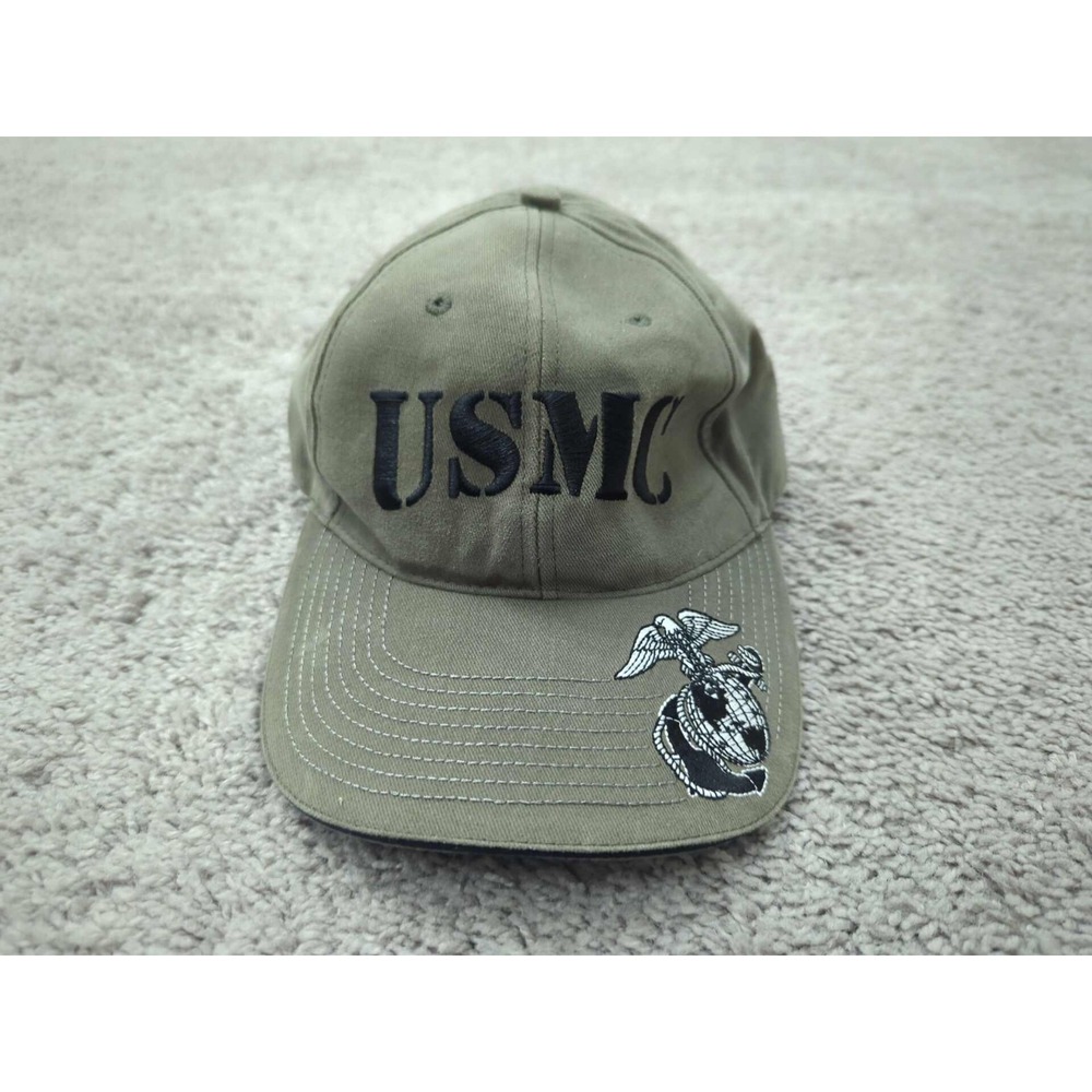 Vintage USMC Embroidered Cap Mens OSFA Rothco Green Adjustable Made in‎ Taiwan